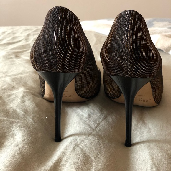 Jimmy Choo Abel Zebra-Print Lamé Pump, Black/Amber - Picture 4 of 10